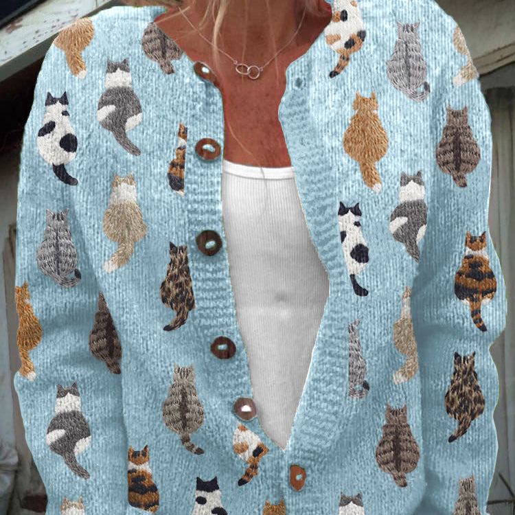Charlotte™ | Cardigan Imprimé Chat Douillet