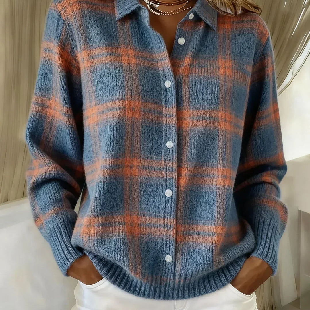 ANNA | CARDIGAN EN TRICOT À CARREAUX