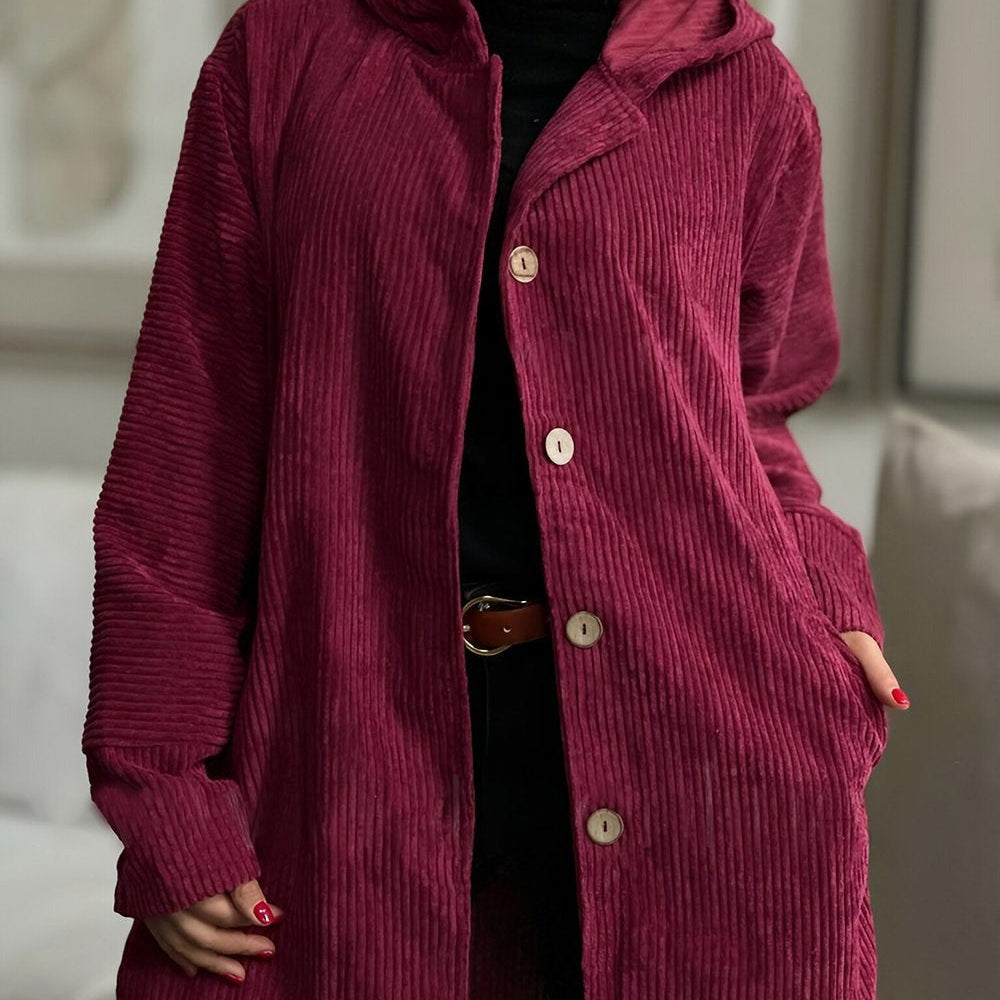 Cordia | Veste en velours côtelé confortable avec capuche