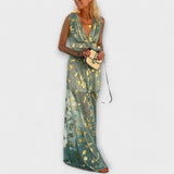 Robe fluide avec décolleté en V et détails en sequins