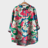Magdalena - Blouse pour femmes faite à la main avec un design floral