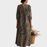 Corinne | Robe longue à motif de vagues