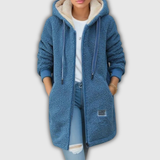 Sylvie | Veste teddy à capuche douillette