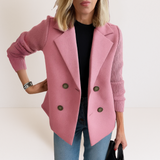 Brigitte | Veste camel à manches en tricot