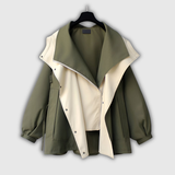 Fabienne | Veste coupe-vent bicolore col montant