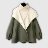 Fabienne | Veste coupe-vent bicolore col montant