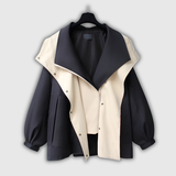 Fabienne | Veste coupe-vent bicolore col montant