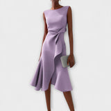 Juliette – Drapiertes asymmetrisches Midikleid