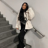 Colette | Veste teddy beige à fermeture éclair