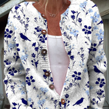Sylvie | Cardigan fleuri à oiseaux pour Femme