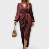 Nora - Robe fluide en chocolat