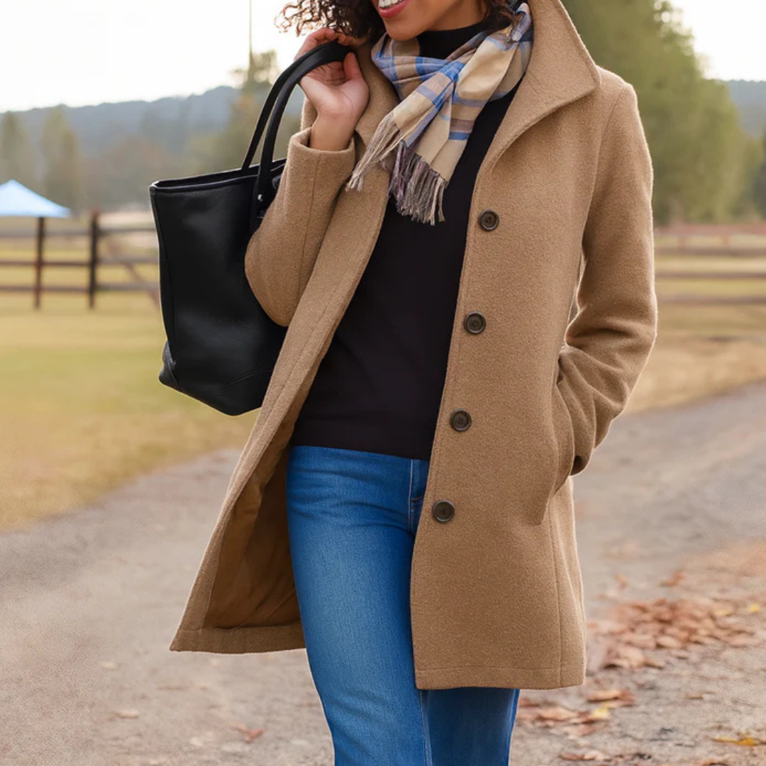 Régine | Manteau d'hiver classique avec patte de boutonnage