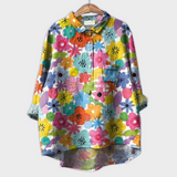 Magdalena - Blouse pour femmes faite à la main avec un design floral