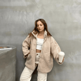 Hélène | Veste teddy oversize crème