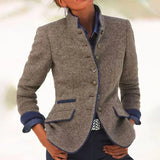 Sabine | Veste en laine mélangée col montant