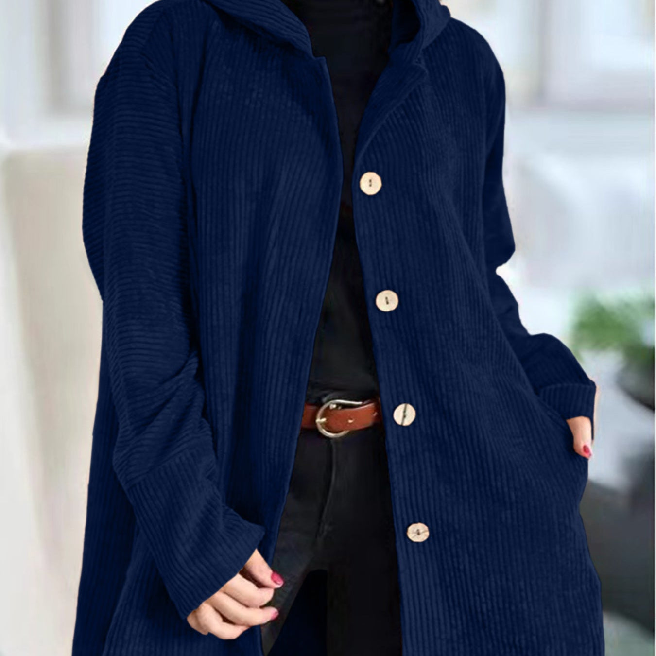 Cordia | Veste en velours côtelé confortable avec capuche