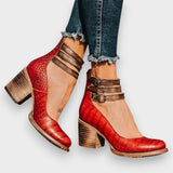 Ortrud | Bottines vintage avec sangle et talon bloc