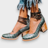 Ortrud | Bottines vintage avec sangle et talon bloc