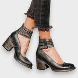 Ortrud | Bottines vintage avec sangle et talon bloc