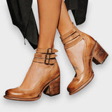 Ortrud | Bottines vintage avec sangle et talon bloc
