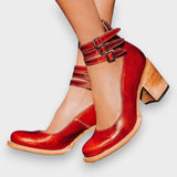 Ortrud | Bottines vintage avec sangle et talon bloc