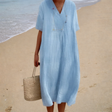Michelle | Robe longue bleu ciel fluide