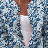 Catherine | Cardigan fleuri à boutons en bois pour Femme