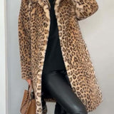 Leia - Manteau Long en Léopard