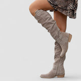 Nadine | Bottes hautes western à talon bas