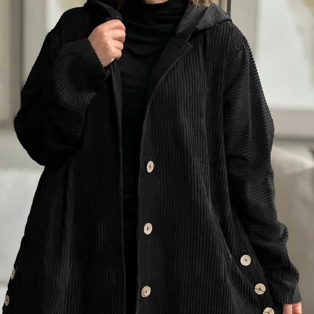 Cordia | Veste en velours côtelé confortable avec capuche