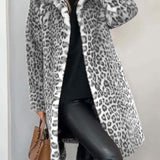 Leia - Manteau Long en Léopard