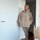 Hélène | Veste teddy oversize crème