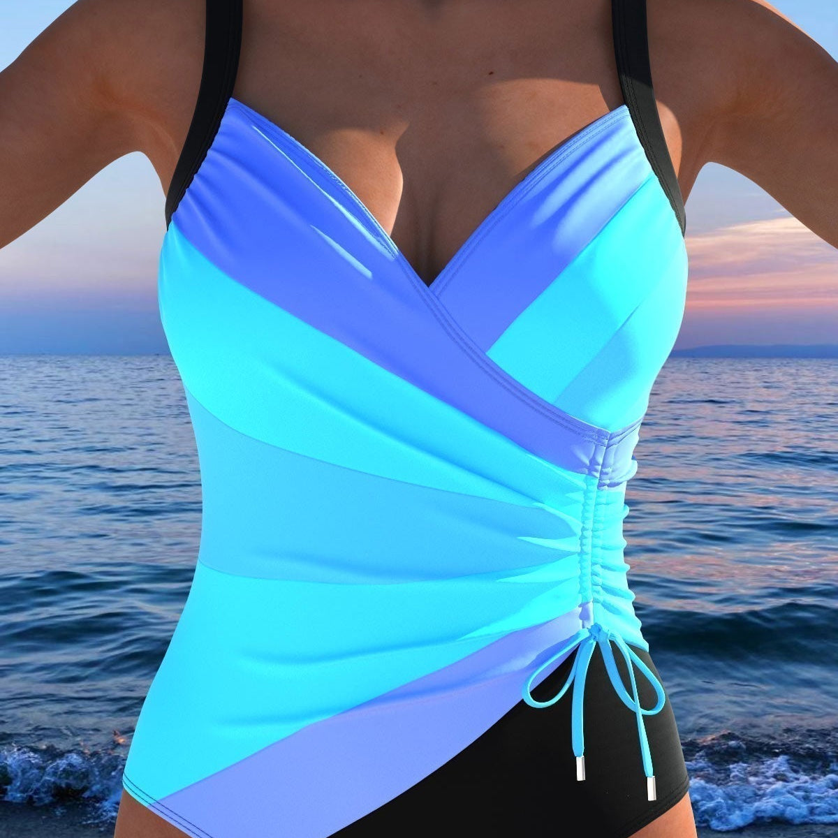 Zaya | Maillot de bain enveloppant luxueux avec imprimé coloré