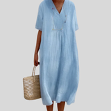 Michelle | Robe longue bleu ciel fluide