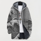 Nadine | Manteau à capuche motif vagues