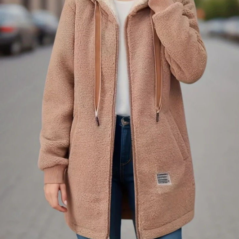 Krista | Gilet en teddy chaud avec capuche pour femmes