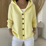 Martine | Cardigan à capuche et boutons