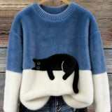 Bonnie™ — Pull Oversize Imprimé Chat