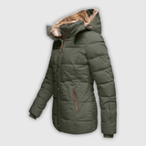Martine | Veste d'hiver capuche fourrure Doudoune