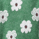 Fabienne | Pull en maille torsadée florale col zippé