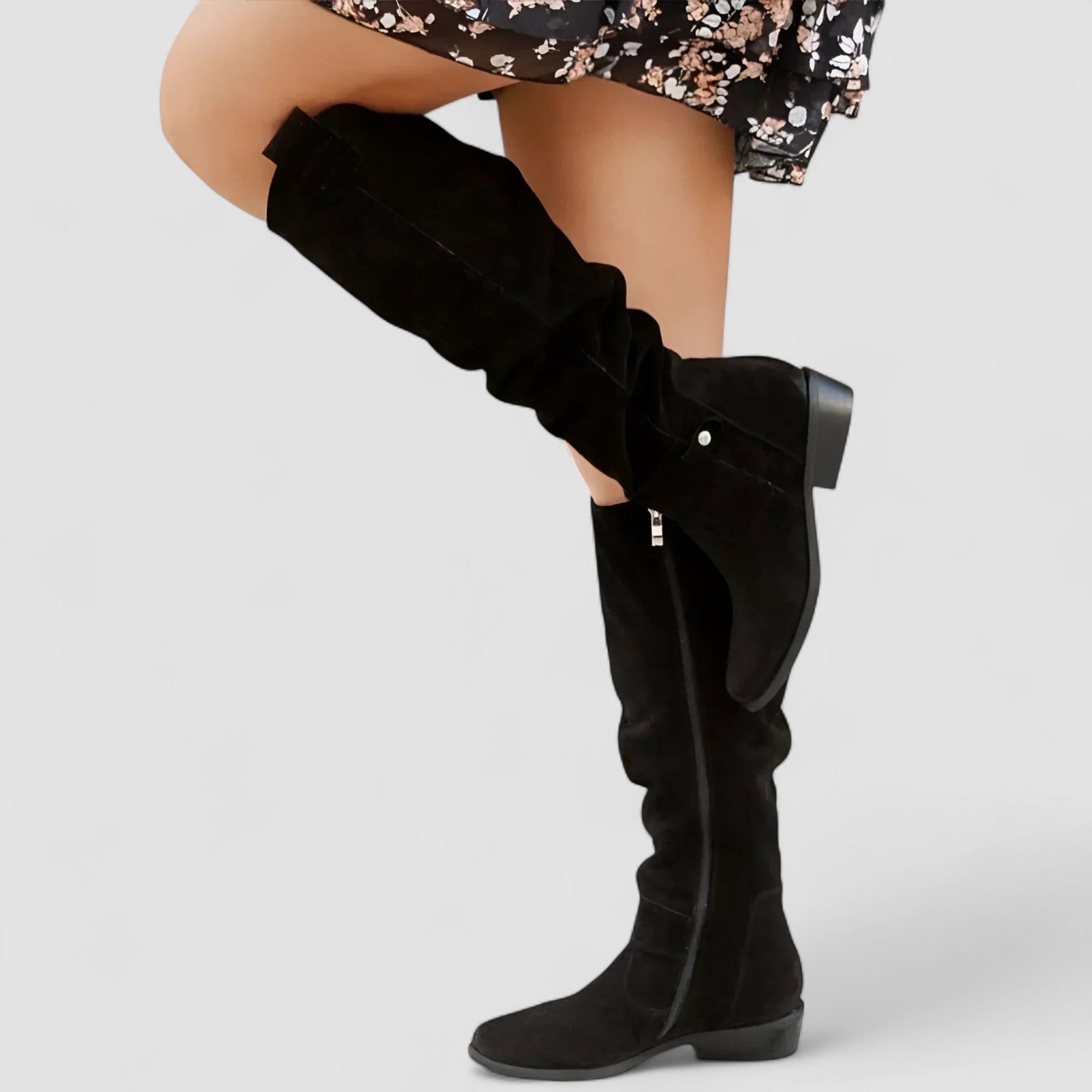 Sabine | Bottes hautes en suédine souple