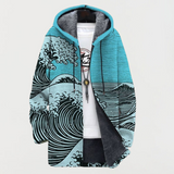 Nadine | Manteau à capuche motif vagues