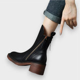 Elke | Bottes en cuir avec zip décoratif