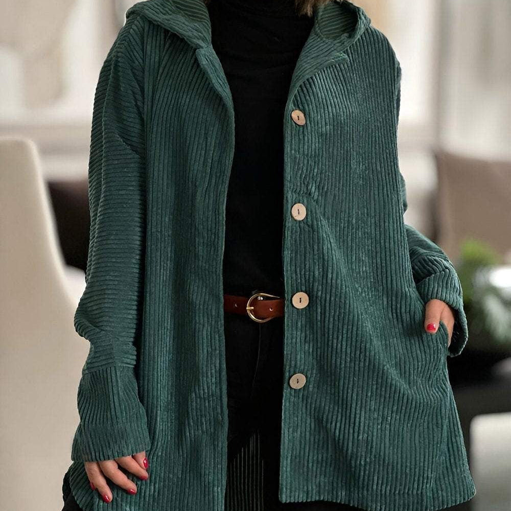 Cordia | Veste en velours côtelé confortable avec capuche