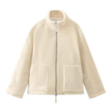 Hélène | Veste teddy oversize crème