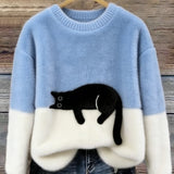 Bonnie™ — Pull Oversize Imprimé Chat