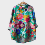 Magdalena - Blouse pour femmes faite à la main avec un design floral