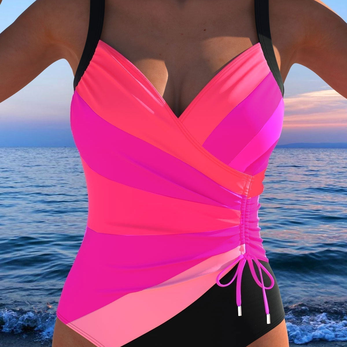 Zaya | Maillot de bain enveloppant luxueux avec imprimé coloré