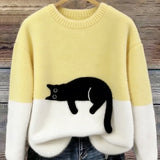 Bonnie™ — Pull Oversize Imprimé Chat