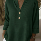 Colette | Henley en maille gaufrée Chemisier
